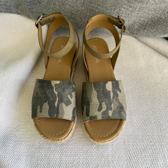 Soda Brand Open Toe Buckle Ankle Strap Espadrilles Flatform Wedge Casual Sandal - Picture 4 of 6